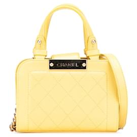 Borsa Tote Chanel Mini Calfskin Label Click Gialla