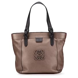 Borsa Tote Fusta in pelle Anagram marrone LOEWE