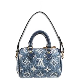 Borsa Louis Vuitton Speedy Micro Monogram Denim Blu
