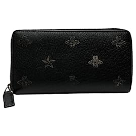 Gucci Bee & Star Rundes Portemonnaie mit Reißverschluss
