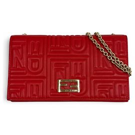 Fendi rote Leder-Kettenbrieftasche