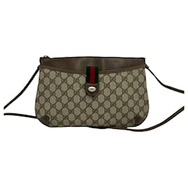 Borsa a tracolla in pelle GUCCI Vintage Sherry Line GG Logo