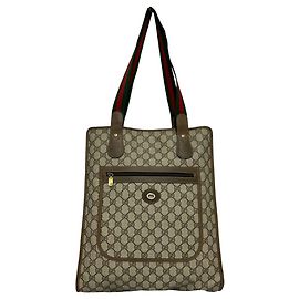Borsa Tote in pelle Gucci Vintage Sherry Line GG Logo