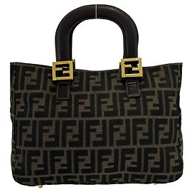 FENDI Zucca FF Canvas Leder Tote Bag