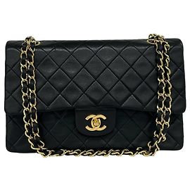 Borsa a tracolla Chanel Vintage Matelassé Coco Mark Double Flap