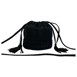 Bolso de hombro mini con cordón y borla de cuero Intrecciato vintage Bottega Veneta