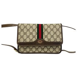 Borsa a tracolla in pelle GUCCI Vintage Sherry Line GG Logo
