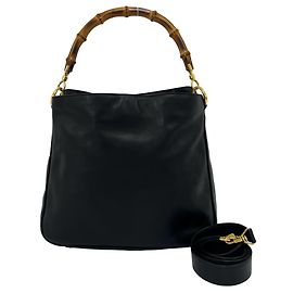 GUCCI Vintage Bamboo Leder 2-Way Handtasche