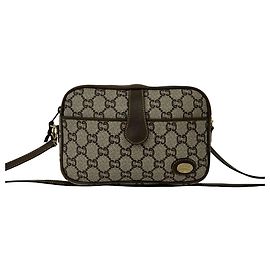 Gucci Vintage GG Pattern Logo Leather Shoulder Bag