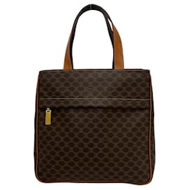 Céline CELINE Vintage Macadam Blazon Pattern Triomphe Leder Handtasche Mini Tote Bag