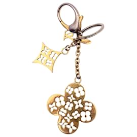 Louis Vuitton Portachiavi e charm per borsa Fleur de Monogram in metallo dorato