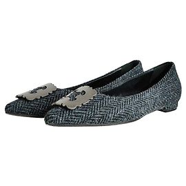 Manolo Blahnik ZOBIXFLAT Tweed Flat Shoes