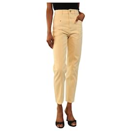 High-Waisted Jeans in Buttergelb - size UK 6 - Sandro