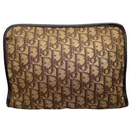 Vintage Dior Monogram Clutch Beige Braun