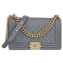 Borsa Boy Flap Media Grigia Trapuntata Chanel