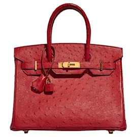 Sac HERMES Birkin 30 en Cuirs exotiques Rouge - 102894 - Hermès
