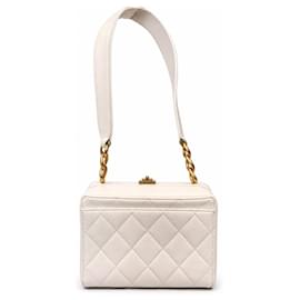 Borsa Chanel Vanity in pelle bianca