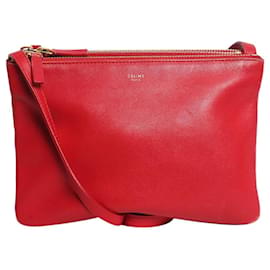 Borsa a tracolla trio case in pelle rossa - Céline