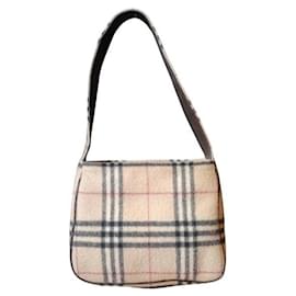 Borsa a tracolla Burberry Haymarket Check in lana