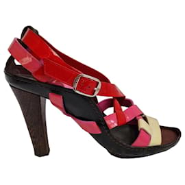 Celine Colorblock Lackleder Absatzsandaletten - Céline