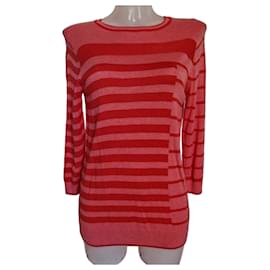 St. John Striped Cashmere Blend Knit Top - Autre Marque