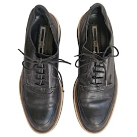 McQ Alexander McQueen Leder Oxford Schuhe Schwarz - Autre Marque