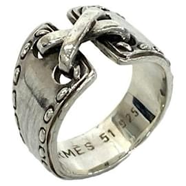 Hermès Anillo Banda de Plata Hermes Vintage Mexico