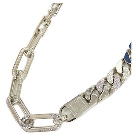 Louis Vuitton Collier Mix Chain Links Patches Necklace