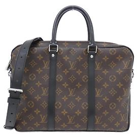 Louis Vuitton Monogram Macassar Porte Documents Voyage PM Handbag