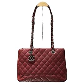 Borsa Chanel GST Grand Shopping Tote Rossa Pelle Caviar