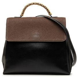 LOEWE Black Bicolor Leather Velazquez Twist Top Handle Bag