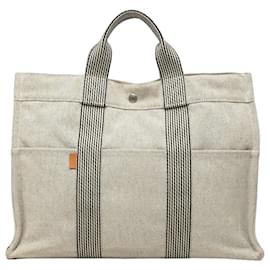 Hermès Gray Canvas Fourre Tout MM