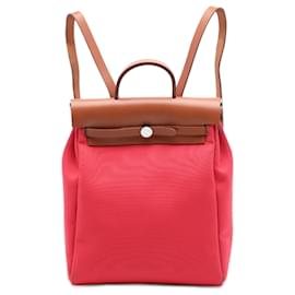 Zaino Hermès Red Toile Herbag A Dos Zip Retourne