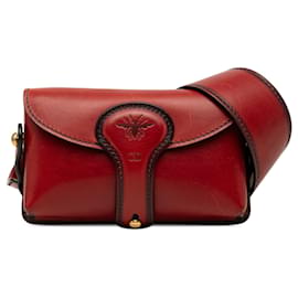 Mini sac Saddle D Bee en cuir rouge Dior