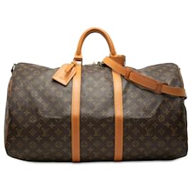 Louis Vuitton Brown Monogram Keepall Bandouliere 55