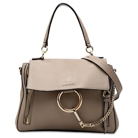 Borsa Faye Day Chloé in pelle marrone, piccola
