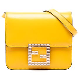 Bolso bandolera Fendi de piel amarilla con cristales Fab