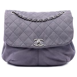 Chanel Purple Medium Quilted Nubuck Trianon Messenger Flap
