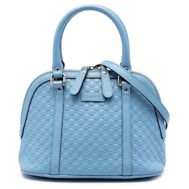 Sac Dome Mini Microguccissima Bleu Gucci