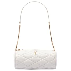 Borsa Tube Sade Mini in Pelle di Agnello Matelassé Bianca Saint Laurent