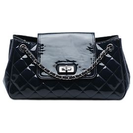 Chanel Blue Quilted Patent Reissue 2.55 Accordion Flap