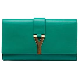 Clutch Saint Laurent Chyc Ligne de piel verde