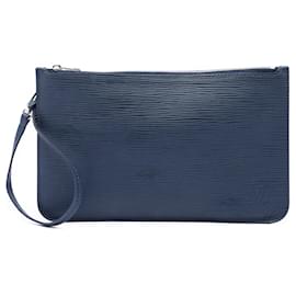 Pouch Louis Vuitton Neverfull in pelle Epi blu