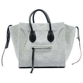 Céline Celine Gray Medium Felt Phantom Luggage Tote