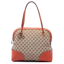 Borsa tote Gucci Bree Dome Medium in canvas GG beige