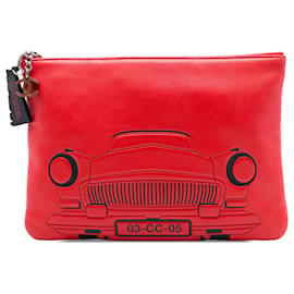 Chanel Red Medium Printed Lambskin Cuba La Habana O Case Clutch