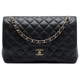 Chanel Black Jumbo Classic Caviar Double Flap