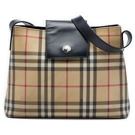 Borsa a tracolla Burberry in tela rivestita Beige House Check