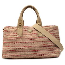 Borsa Satchel Prada in Tweed Multicolore