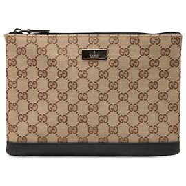 Clutch Gucci de lona GG beige